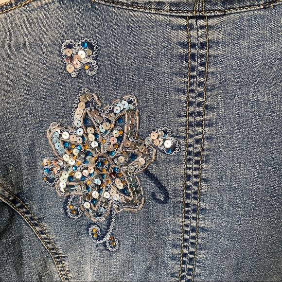 Original Threads women’s sequin jean jacket Size small - Picture 4 of 6